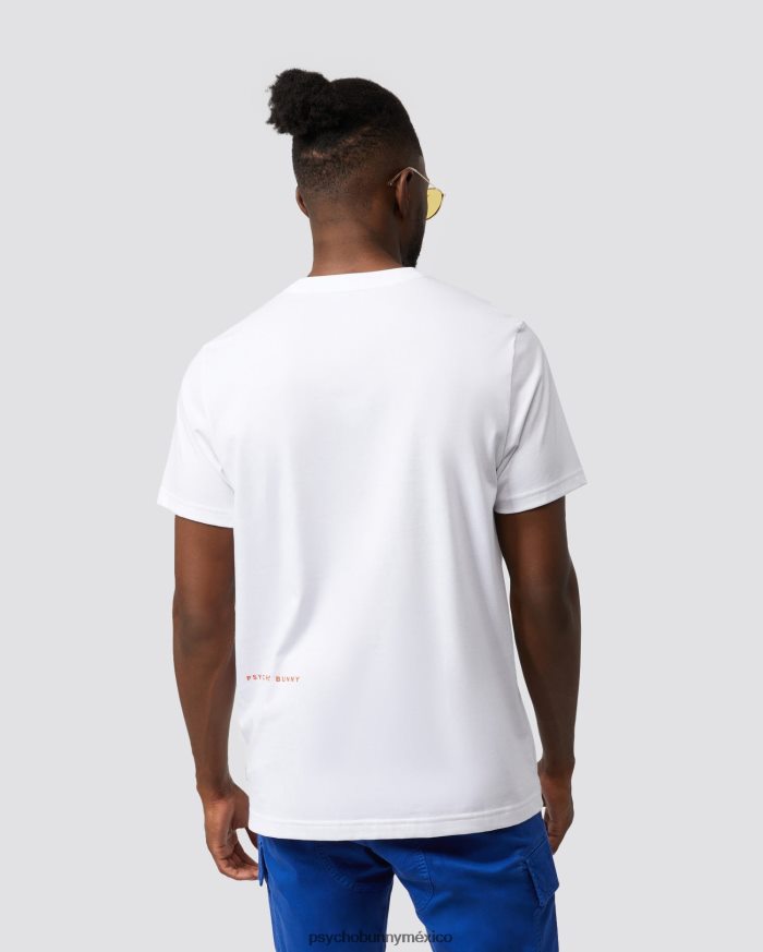 camiseta con gráfico flocado de lyons para hombre blancoR46422270 Psycho Bunny