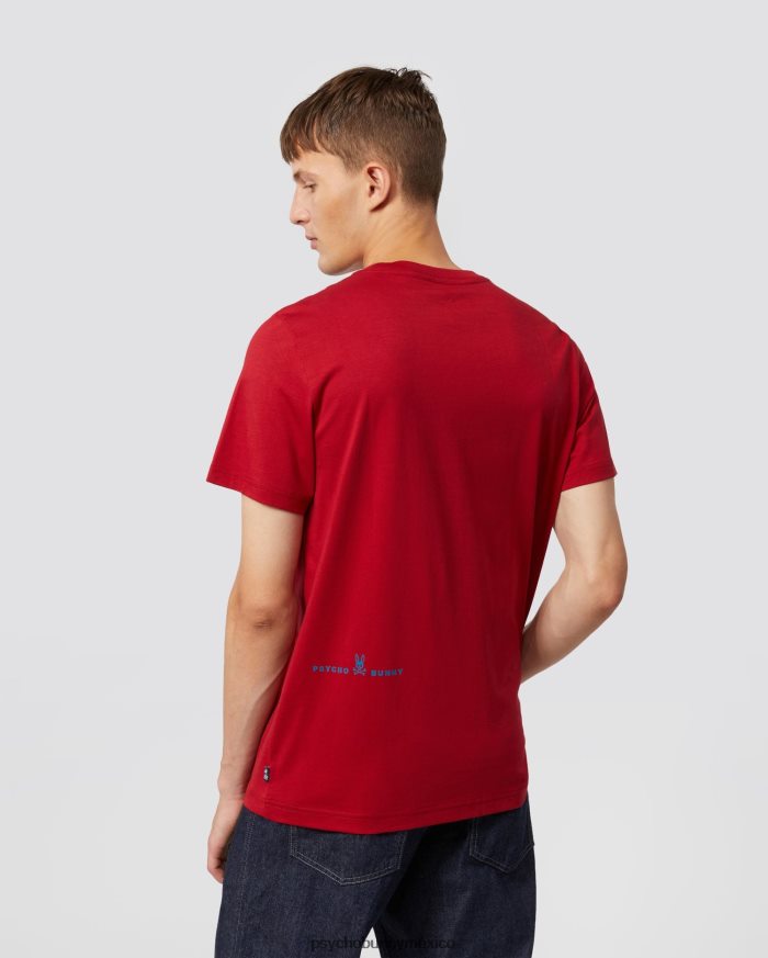 camiseta con gráfico flocado de lyons para hombre río rojoR46422262 Psycho Bunny