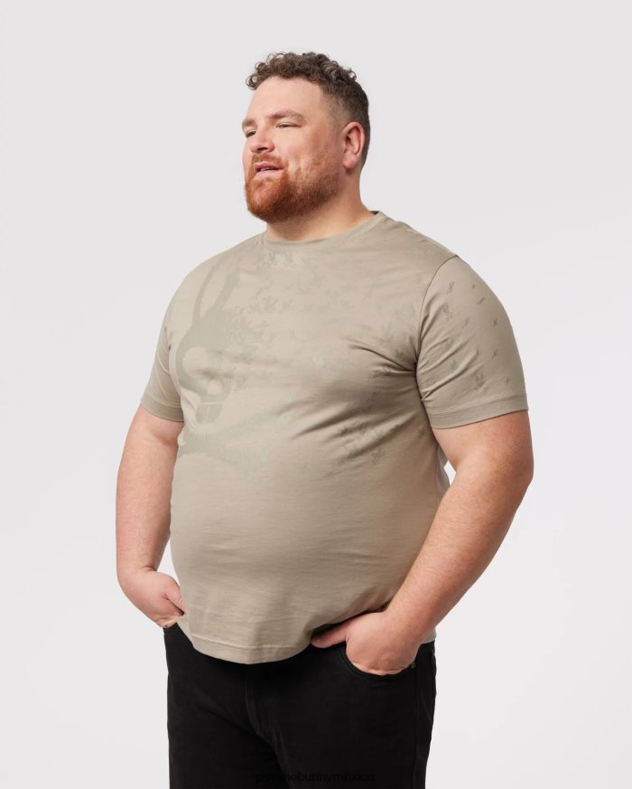 camiseta con gráfico mullen grande y alto para hombre arena mojadaR46422403 Psycho Bunny