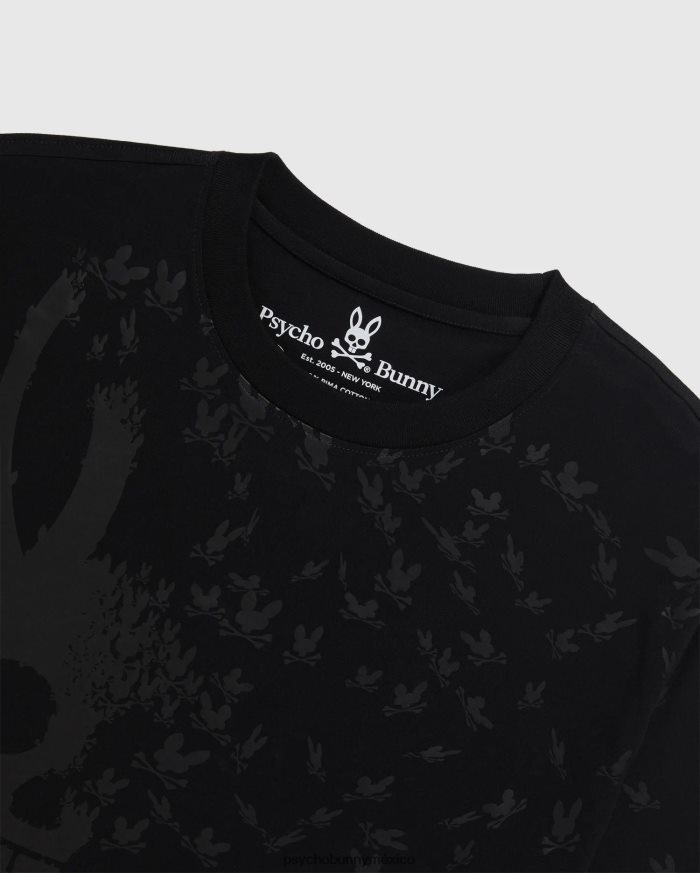 camiseta con gráfico mullen grande y alto para hombre negroR46422391 Psycho Bunny
