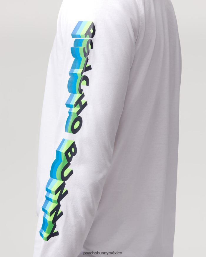 camiseta de manga larga con gráfico dalles para hombre blancoR46422235 Psycho Bunny