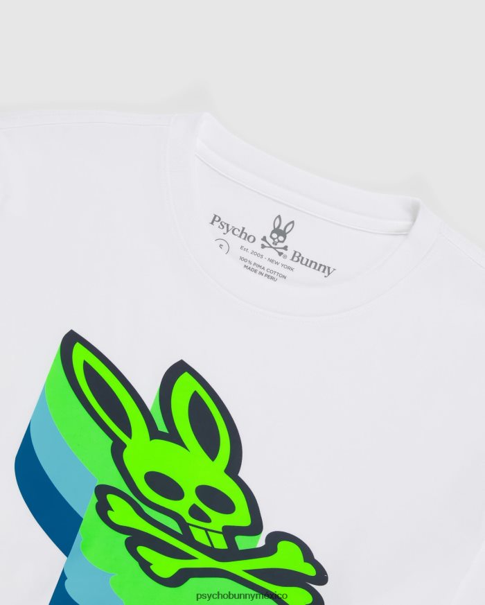 camiseta de manga larga con gráfico dalles para hombre blancoR46422235 Psycho Bunny