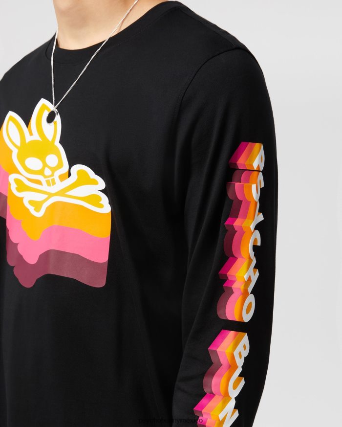 camiseta de manga larga con gráfico dalles para hombre negroR46422236 Psycho Bunny