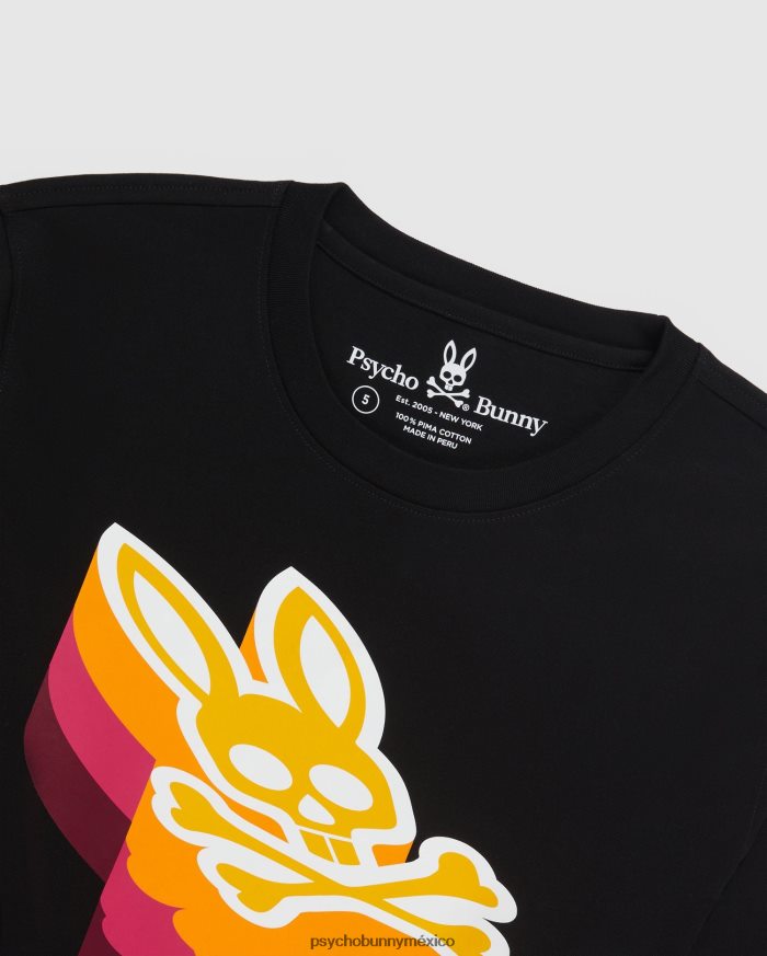 camiseta de manga larga con gráfico dalles para hombre negroR46422236 Psycho Bunny