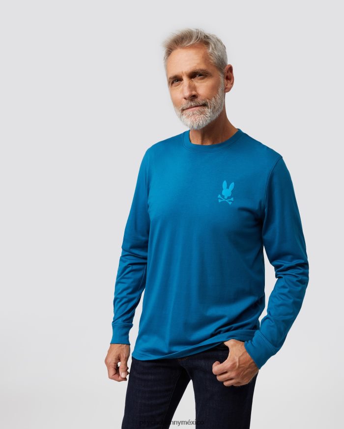 camiseta de manga larga flocada de lyons para hombre Mar EgeoR46422256 Psycho Bunny