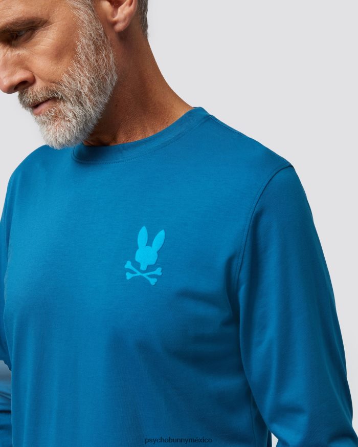 camiseta de manga larga flocada de lyons para hombre Mar EgeoR46422256 Psycho Bunny