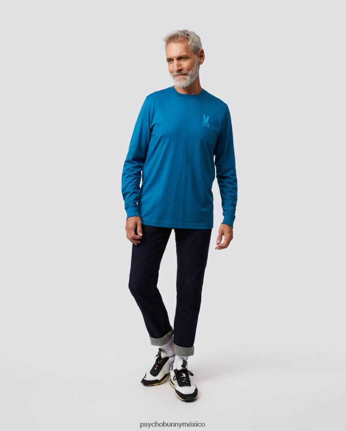 camiseta de manga larga flocada de lyons para hombre Mar EgeoR46422256 Psycho Bunny