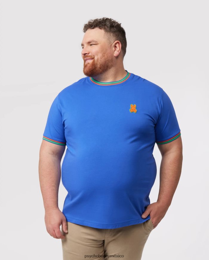 camiseta de moda de bancos grandes y altos para hombre azul brillanteR46422404 Psycho Bunny