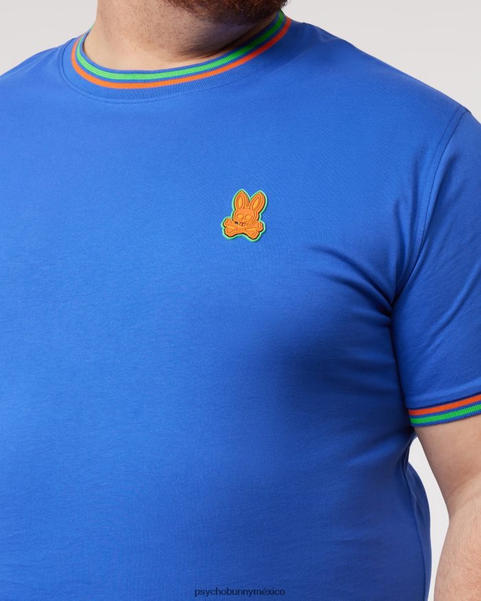camiseta de moda de bancos grandes y altos para hombre azul brillanteR46422404 Psycho Bunny
