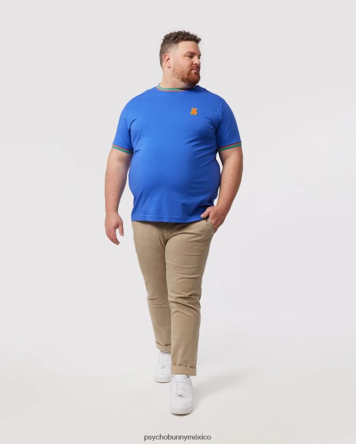 camiseta de moda de bancos grandes y altos para hombre azul brillanteR46422404 Psycho Bunny