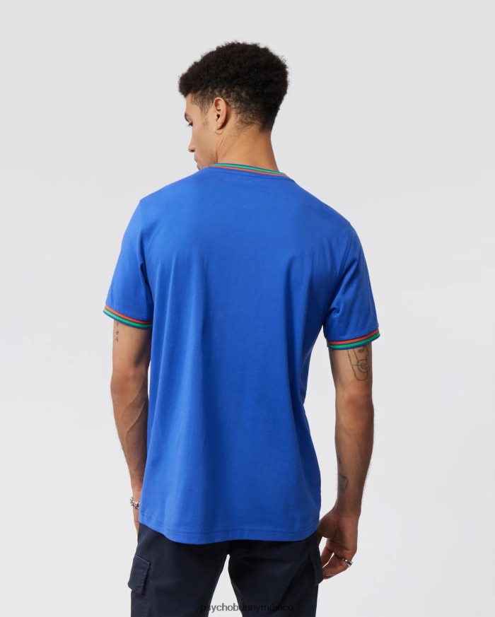 camiseta de moda de bancos para hombre azul brillanteR46422150 Psycho Bunny