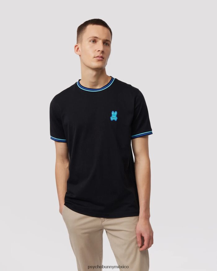 camiseta de moda de bancos para hombre negroR46422141 Psycho Bunny