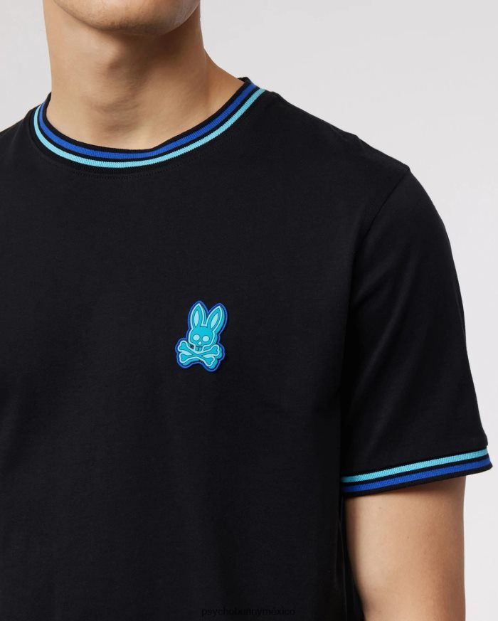 camiseta de moda de bancos para hombre negroR46422141 Psycho Bunny