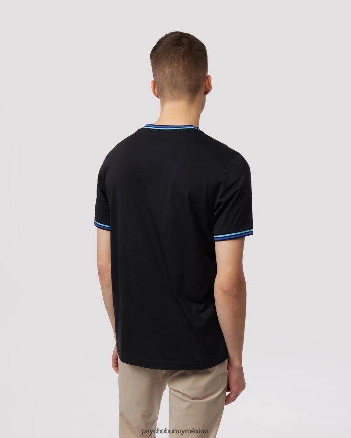 camiseta de moda de bancos para hombre negroR46422141 Psycho Bunny