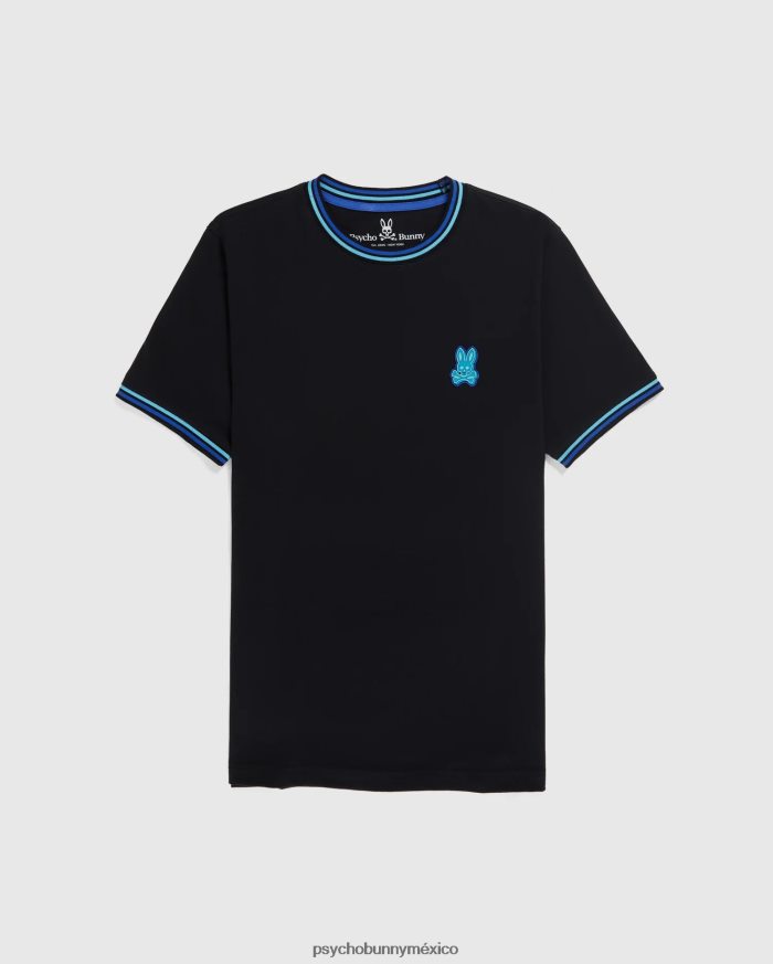 camiseta de moda de bancos para hombre negroR46422141 Psycho Bunny