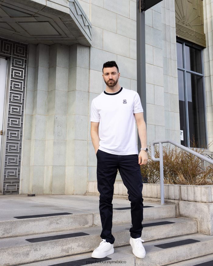 camiseta de moda de sarga para hombre blancoR46422114 Psycho Bunny