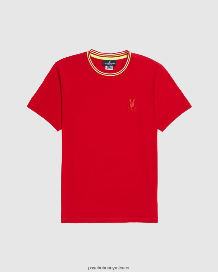 camiseta de moda newell para hombre rojo brillanteR46422227 Psycho Bunny