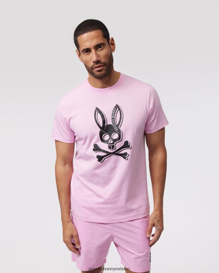 camiseta estampada de sarga para hombre rosa puroR46422145 Psycho Bunny