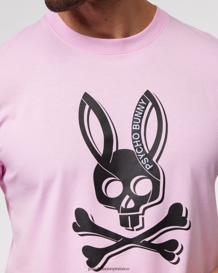 camiseta estampada de sarga para hombre rosa puroR46422145 Psycho Bunny