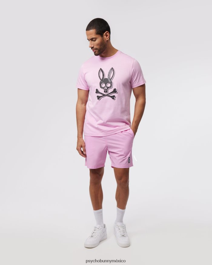 camiseta estampada de sarga para hombre rosa puroR46422145 Psycho Bunny