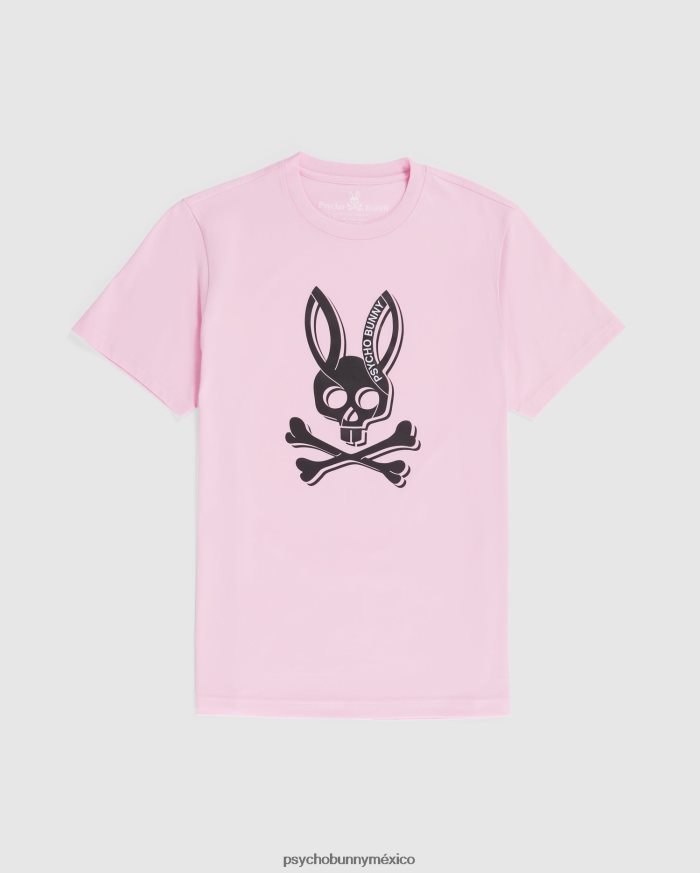 camiseta estampada de sarga para hombre rosa puroR46422145 Psycho Bunny