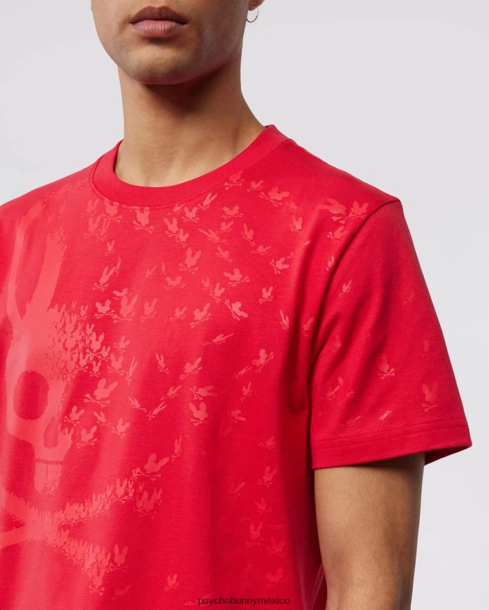 camiseta estampada mullen para hombre rojo rubíR46422155 Psycho Bunny
