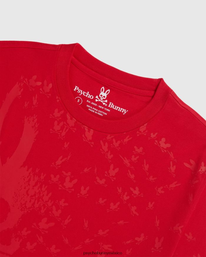 camiseta estampada mullen para hombre rojo rubíR46422155 Psycho Bunny