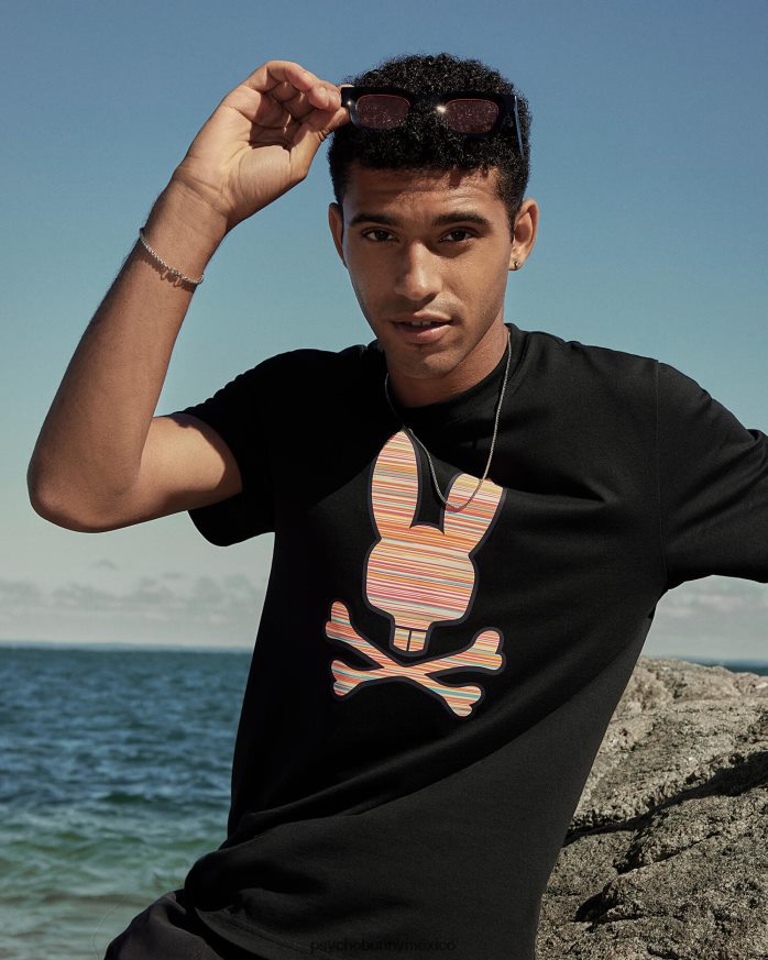 camiseta estampada newell para hombre negroR46422204 Psycho Bunny