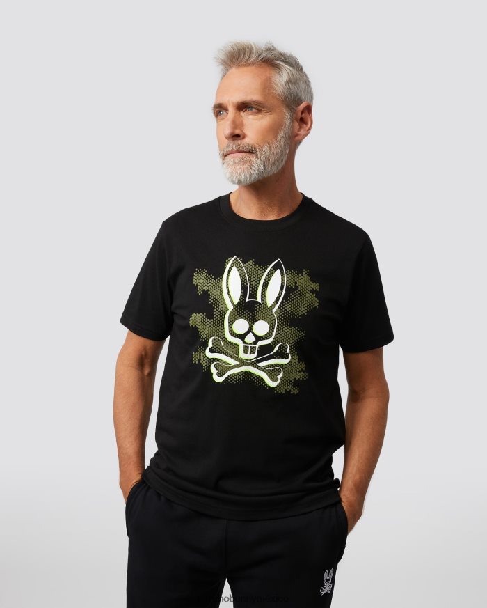 camiseta estampada rockaway para hombre negroR46422264 Psycho Bunny