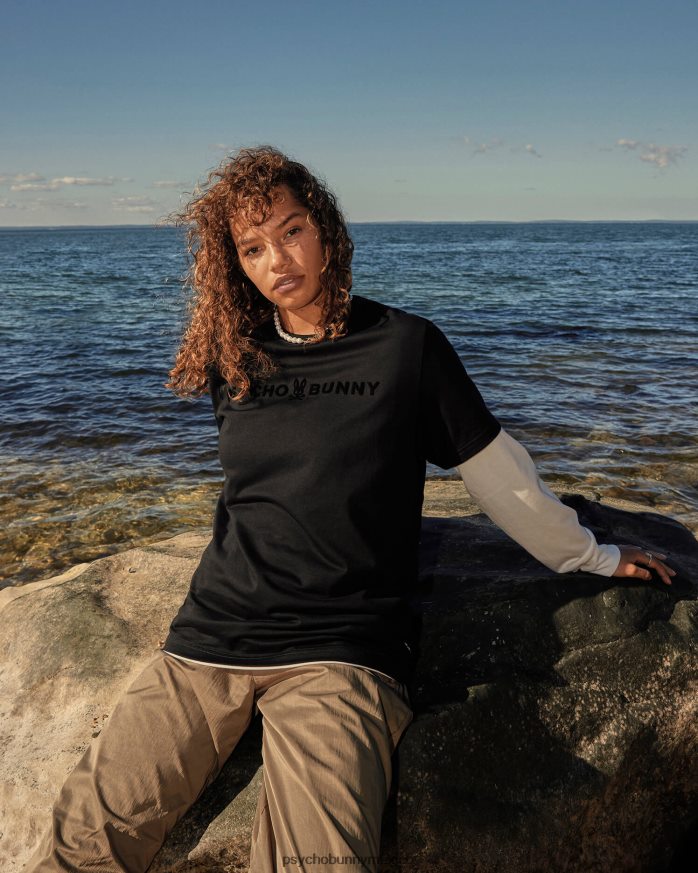 camiseta estampada royce flocado para hombre negroR46422186 Psycho Bunny