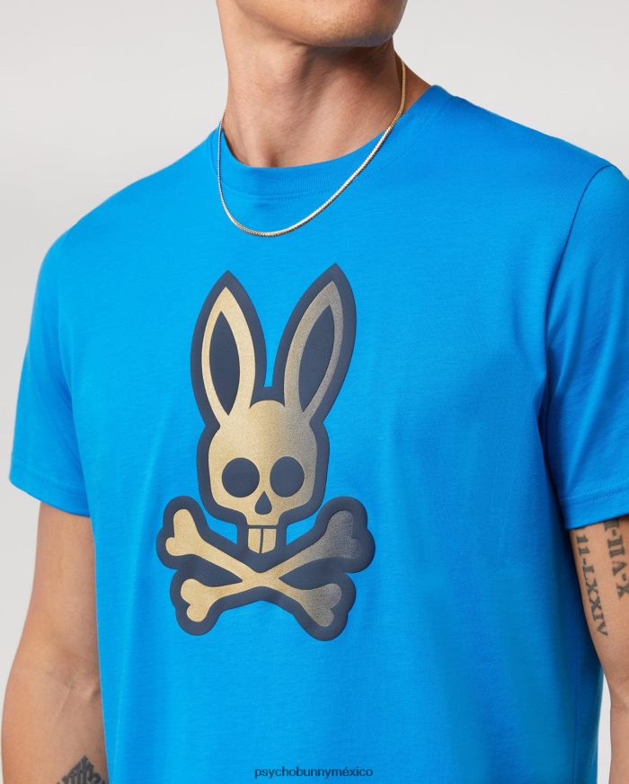 camiseta gráfica con logo degradado copa para hombre azul de delftR46422210 Psycho Bunny