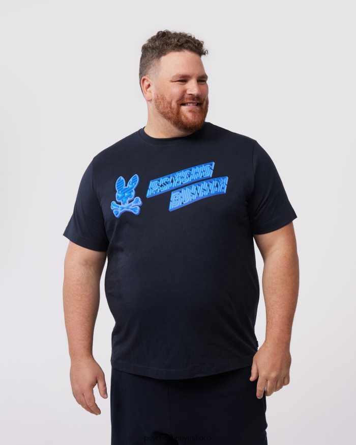 camiseta gráfica con logo pisani grande y alto para hombre ArmadaR46422398 Psycho Bunny