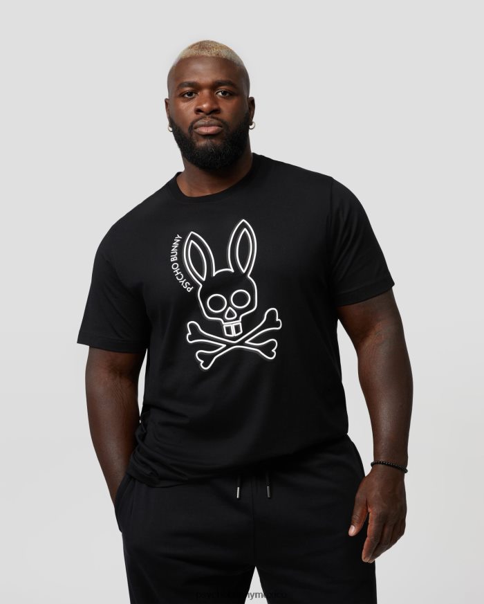 camiseta gráfica de alta densidad gresham grande y alto para hombre negroR46422436 Psycho Bunny