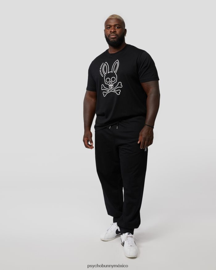 camiseta gráfica de alta densidad gresham grande y alto para hombre negroR46422436 Psycho Bunny