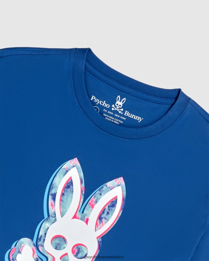 camiseta gráfica de manga larga meyer para hombre azul niloR46422203 Psycho Bunny