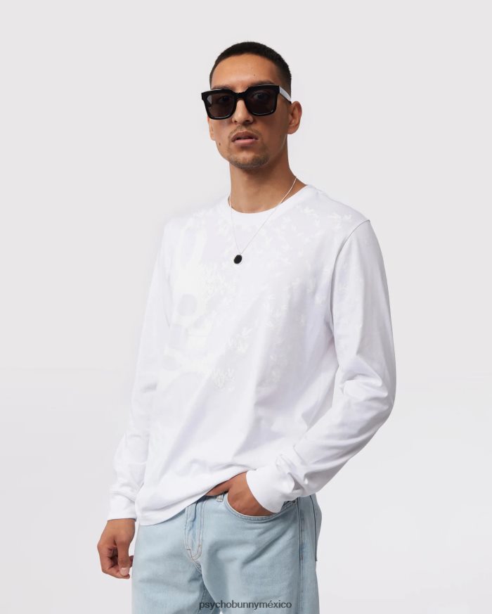 camiseta gráfica de manga larga mullen para hombre blancoR46422138 Psycho Bunny