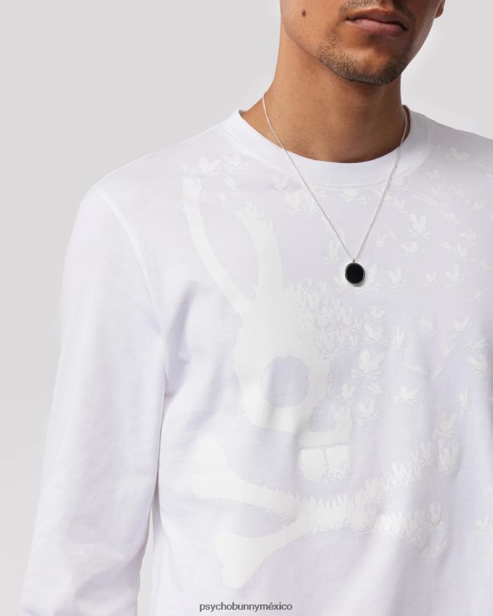 camiseta gráfica de manga larga mullen para hombre blancoR46422138 Psycho Bunny
