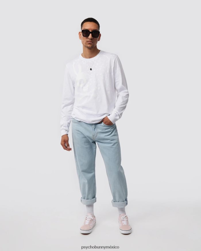 camiseta gráfica de manga larga mullen para hombre blancoR46422138 Psycho Bunny