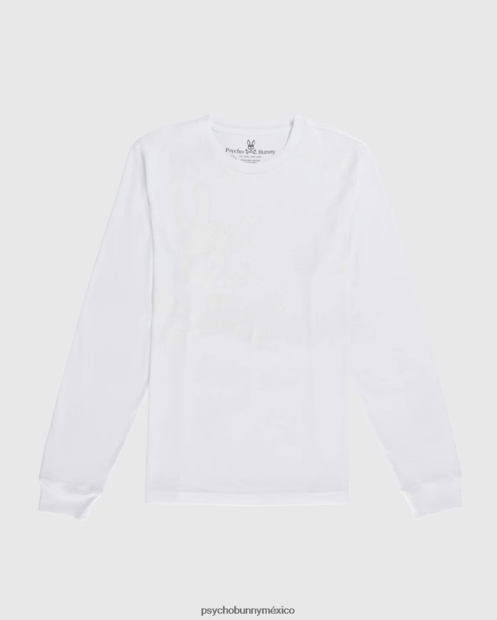camiseta gráfica de manga larga mullen para hombre blancoR46422138 Psycho Bunny