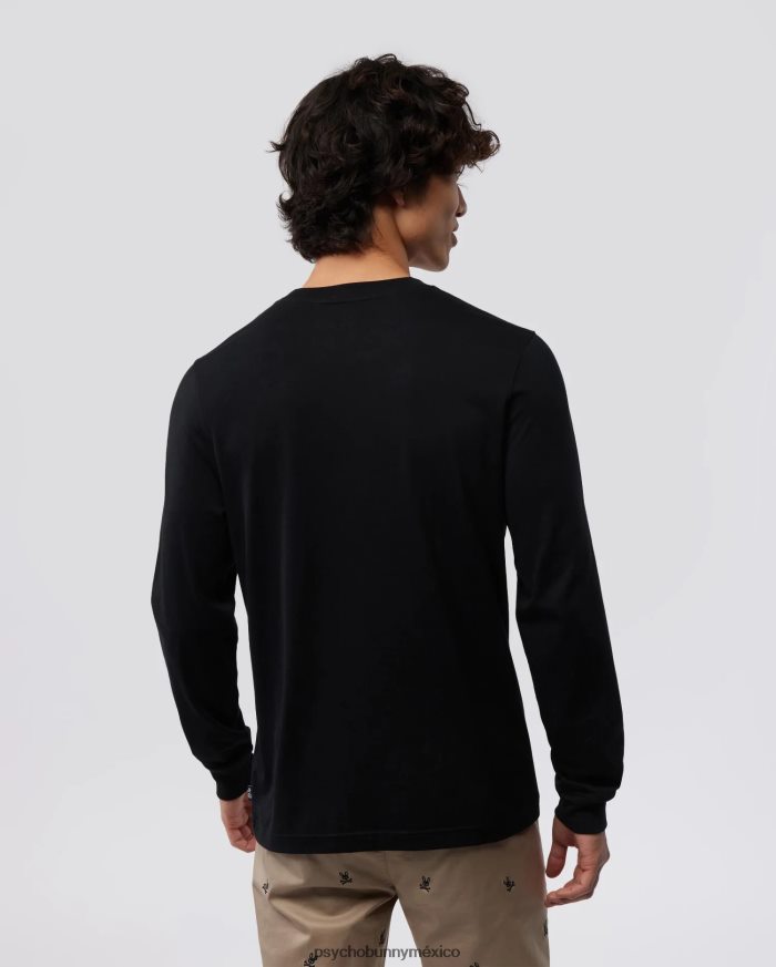 camiseta gráfica de manga larga mullen para hombre negroR46422126 Psycho Bunny