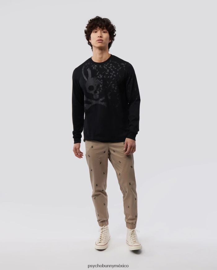 camiseta gráfica de manga larga mullen para hombre negroR46422126 Psycho Bunny