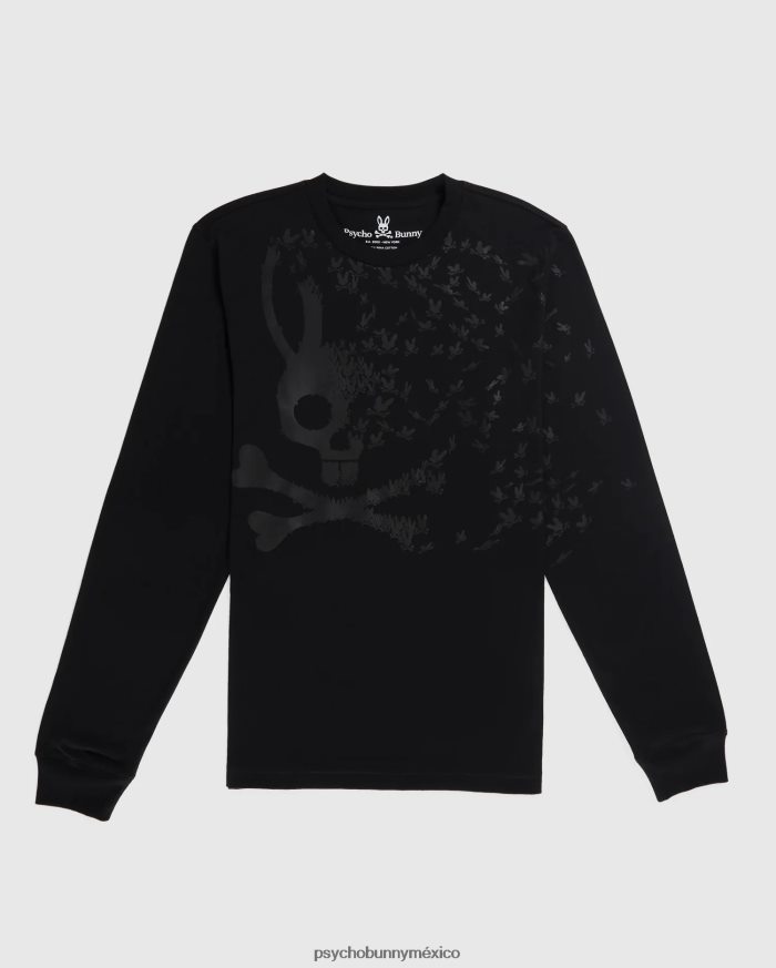 camiseta gráfica de manga larga mullen para hombre negroR46422126 Psycho Bunny