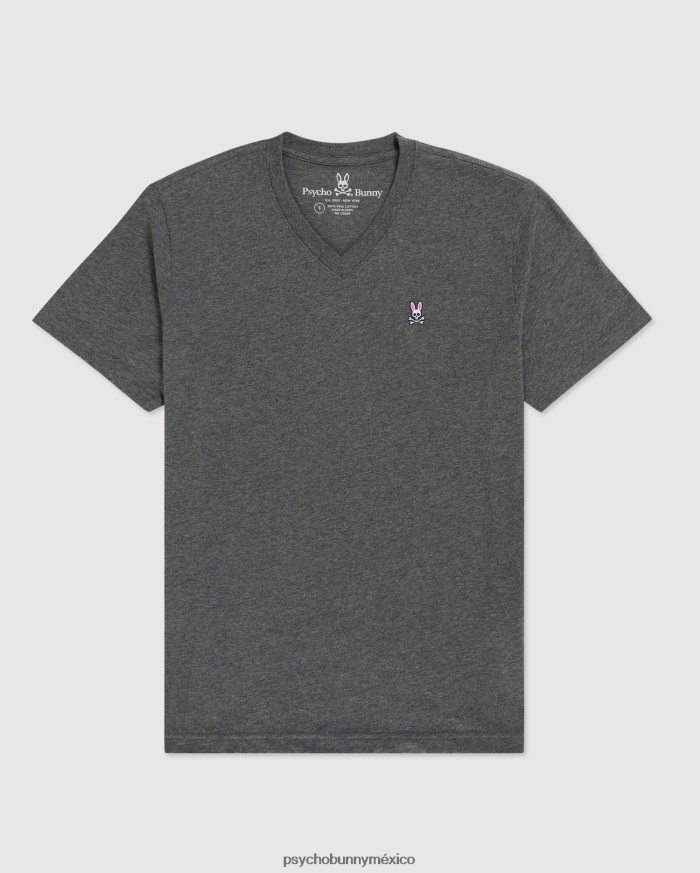 camiseta gris clásica con cuello en v para hombre tormenta de brezoR46422277 Psycho Bunny