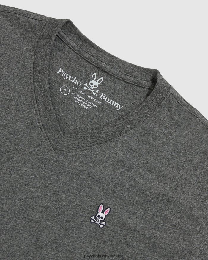 camiseta gris clásica con cuello en v para hombre tormenta de brezoR46422277 Psycho Bunny