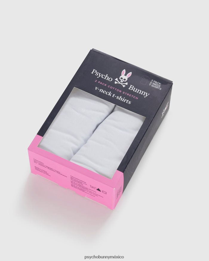 ropa interior para hombre paquete de 2 camisetas con cuello en v blancoR46422750 Psycho Bunny
