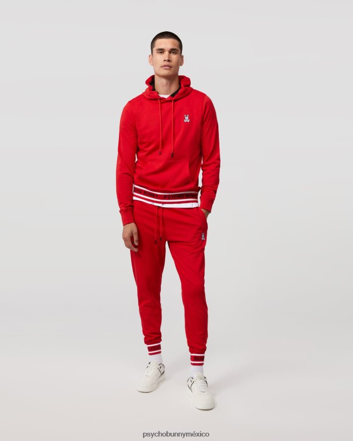 sudadera con capucha burks popover para hombre rojo brillanteR46422354 Psycho Bunny
