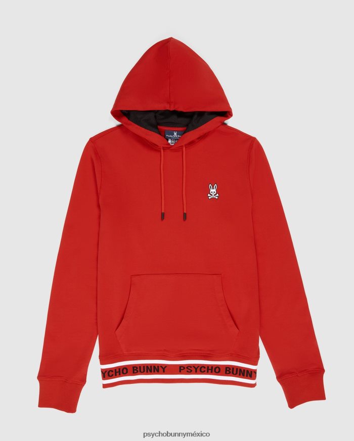 sudadera con capucha burks popover para hombre rojo brillanteR46422354 Psycho Bunny