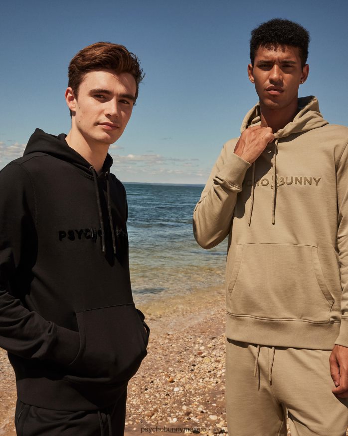 sudadera con capucha royce flocado para hombre arena mojadaR46422361 Psycho Bunny