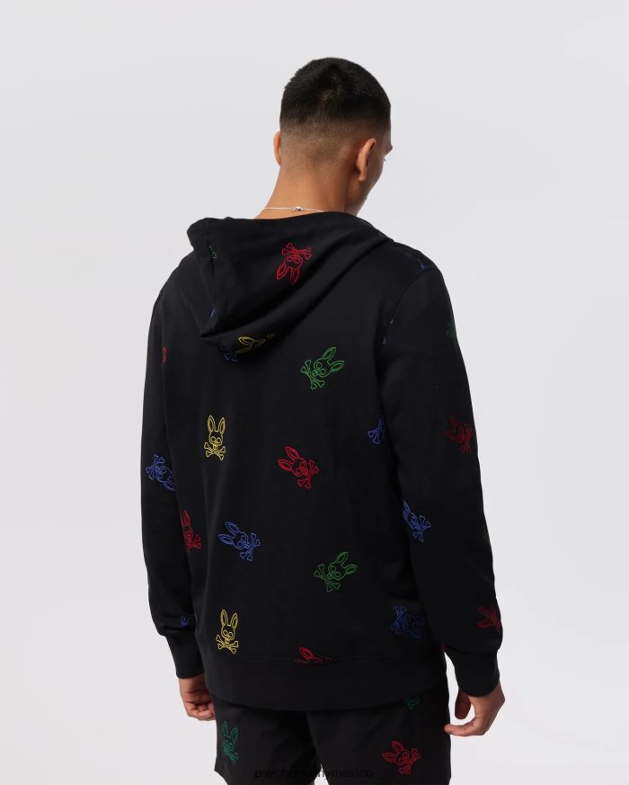 sudadera con capucha y cremallera con bordado de ligón para hombre negroR46422314 Psycho Bunny