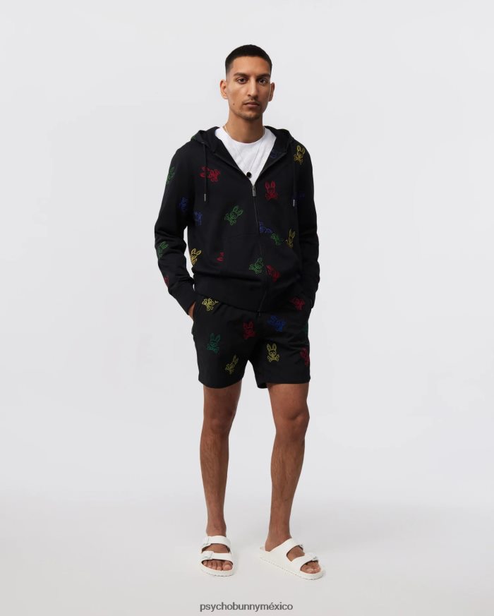 sudadera con capucha y cremallera con bordado de ligón para hombre negroR46422314 Psycho Bunny
